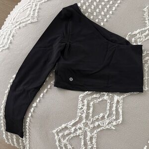 Lululemon Black One-Shoulder Long Sleeve Top Sz 6
